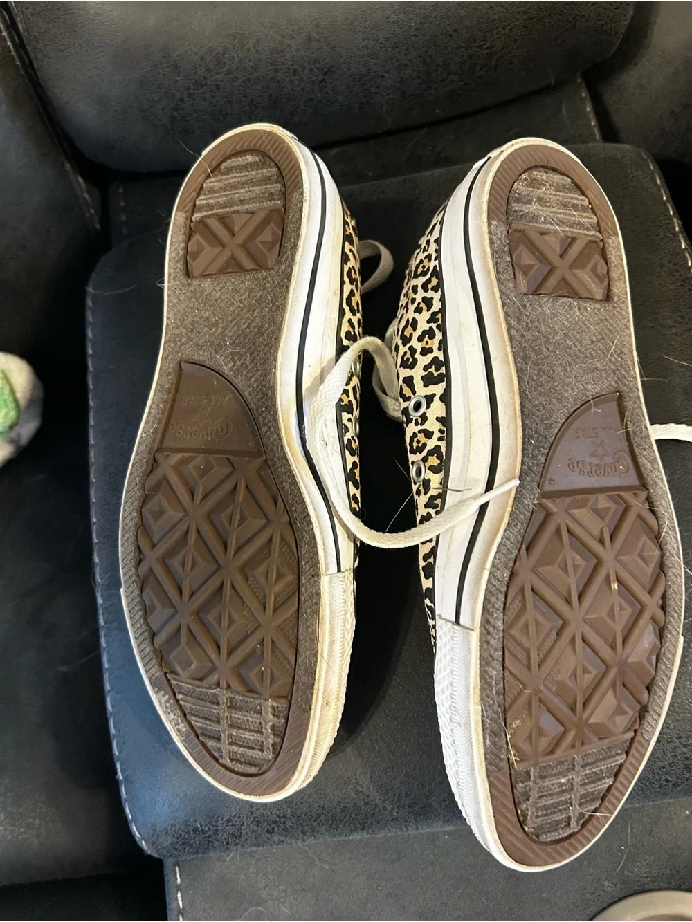 Women’s Leopard Print Canvas Sneakers - Tan/Black size 8